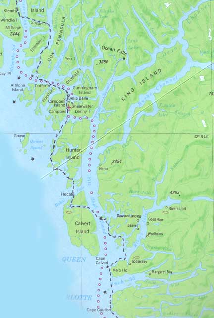 Map 6: Klemtu to Cape Caution