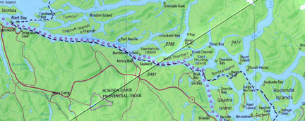 Map 8: Alert Bay to Refuge Cove