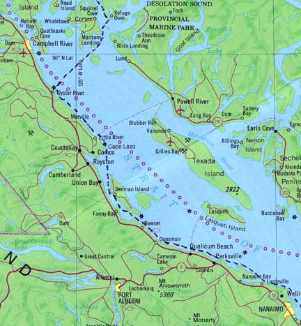 Map 9: Refuge Cove to Nanaimo
